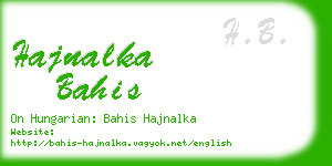 hajnalka bahis business card